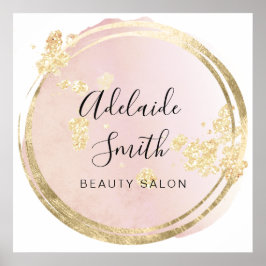 ピンクの円デザイン ポスター