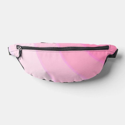 ピンクの円形の渦巻グラデーションき ファニーパック (レイダウン)