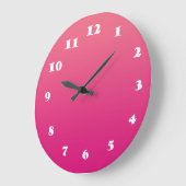 ピンクの円形の(大きい)柱時計 ラージ壁時計 (傾斜)