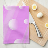 ピンクの円形抽象デザインキッチンタオル キッチンタオル (四つ折り)