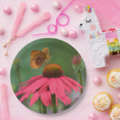 ピンクの円錐花の蝶 ペーパープレート (パーティー)