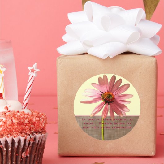 ピンクの円錐花 – もしその花はフェードし始める ラウンドシール (パーティー)