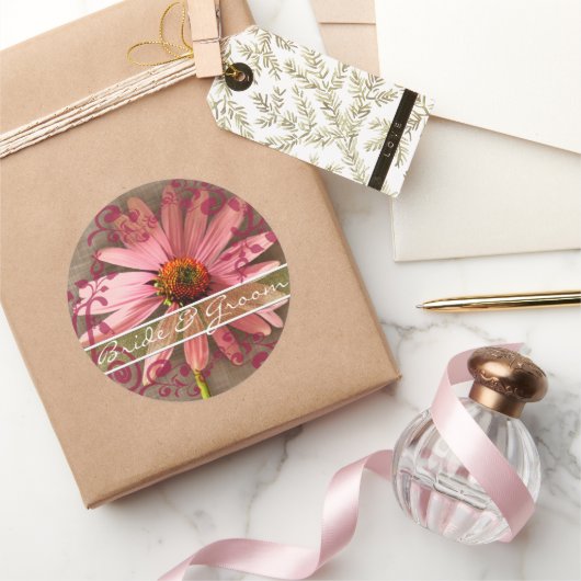 ピンクの円錐花 – 私は私の最愛の人で私の最愛の人 ラウンドシール (ギフト)