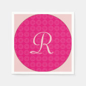 ピンクの円 スタンダードカクテルナプキン (正面)