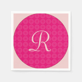 ピンクの円 スタンダードカクテルナプキン