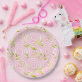 ピンクの円 ペーパープレート (パーティー)