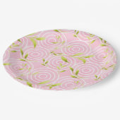 ピンクの円 ペーパープレート (アングル)