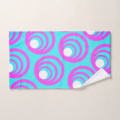 ピンクの円(白) バスタオルセット (ハンドタオル)