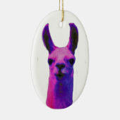 ピンクの写実的なラマ セラミックオーナメント (右)