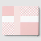 ピンクの写真の誕生の発表ジンガムの足跡 ゲストブック (裏面)