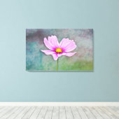 ピンクの写真アートのコスモスの花 キャンバスプリント (インサイチュ (ウッドフロア))