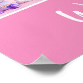 ピンクの写真コラージュの誕生日パーティーへようこそ ポスター (角)