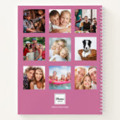 ピンクの写真コラージュ モノグラム 現代のダイアリー ノートブック (裏面)