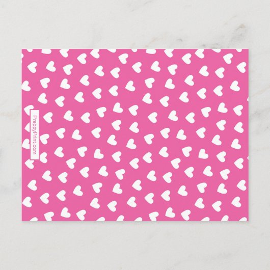 ピンクの写真ハートバレンタインデーのカード ポストカード (裏面)