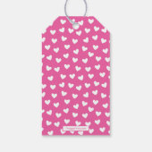 ピンクの写真ハートバレンタインデーの贈り物ラベル ギフトタグ (裏面)