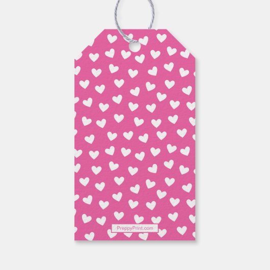 ピンクの写真ハートバレンタインデーの贈り物ラベル ギフトタグ (裏面)