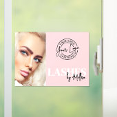 ピンクの写真ロゴまつ毛デザイン ウィンドウサイン