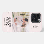 ピンクの写真入りスマホケース iPhoneケース (裏面横)