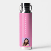 ピンクの写真名（白） ウォーターボトル (正面)