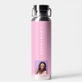 ピンクの写真名（白） ウォーターボトル (背面)