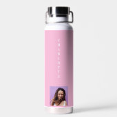 ピンクの写真名（白） ウォーターボトル (背面)