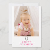 ピンクの写真The West Was One 1 Birthday 招待状 (裏面)