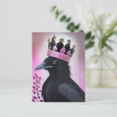ピンクの冠をかぶったカラス ポストカード (スタンド正面)
