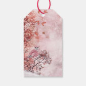 ピンクの冬のウッドランドモダンの赤ちゃんシャワー ギフトタグ (裏面)