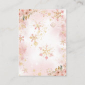 ピンクの冬のクマその女の子の赤ちゃんシャワーの本 エンクロージャーカード (裏面)