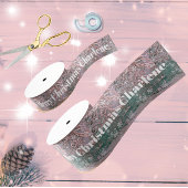 ピンクの冬のクリスマスの祝福 グログランリボン