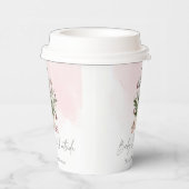 ピンクの冬のクリスマスツリーの赤ちゃんシャワー 紙コップ (右)