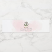 ピンクの冬のクリスマスツリー水ボトルラベル ペットボトルラベル (シングルラベル)