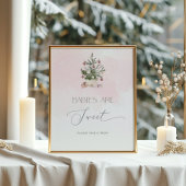 ピンクの冬のクリスマスベビーは甘い ポスター