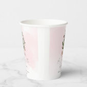 ピンクの冬のクリスマスメリー赤ちゃんシャワー 紙コップ (右)