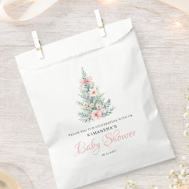 ピンクの冬のクリスマス女の子のベビーシャワー フェイバーバッグ