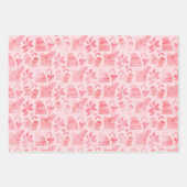 ピンクの冬のクリスマス ラッピングペーパーシート (正面)