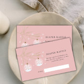 ピンクの冬のスノーフレーク赤ちゃんシャワーおむつラッフル エンクロージャーカード