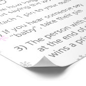 ピンクの冬のスノーフレーク赤ちゃんシャワーサイン ポスター (角)