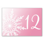ピンクの冬のテーブル番号の白い雪 テーブルナンバー (正面)