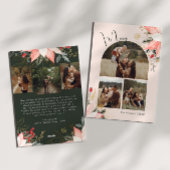 ピンクの冬のフローラアーチメリー6枚の写真クリスマス シーズンカード