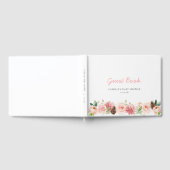 ピンクの冬のフローラガールベビーシャワー ゲストブック (全面)