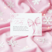 ピンクの冬のベイビーシャワーブック 赤ちゃんのための エンクロージャーカード