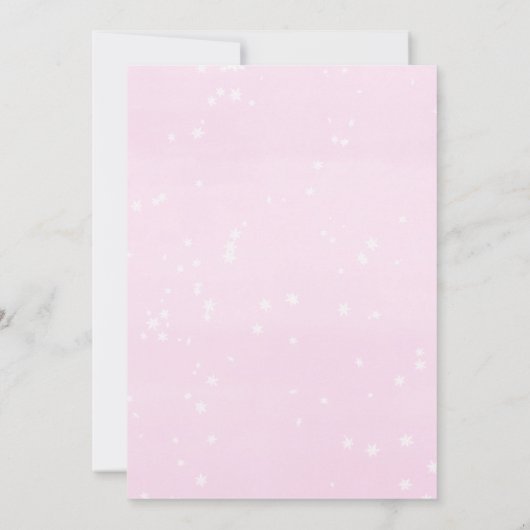 ピンクの冬のベビーはシャワーの外に寒い 招待状 (裏面)