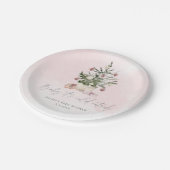 ピンクの冬のベビーは外の寒さ ペーパープレート (アングル)