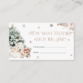 ピンクの冬のベビーホッキョクグマいくつキャンディ エンクロージャーカード (正面)