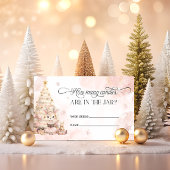 ピンクの冬のベビー鹿How Many Candies エンクロージャーカード