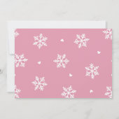 ピンクの冬のペンギン赤ちゃんシャワーの招待状 招待状 (裏面)