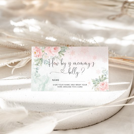 ピンクの冬のママの腹の大きさ エンクロージャーカード