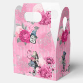 ピンクの冬のワンダーランドのアリスストライプの フェイバーボックス (オープン)