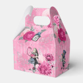 ピンクの冬のワンダーランドのアリスストライプの フェイバーボックス (正面サイド)